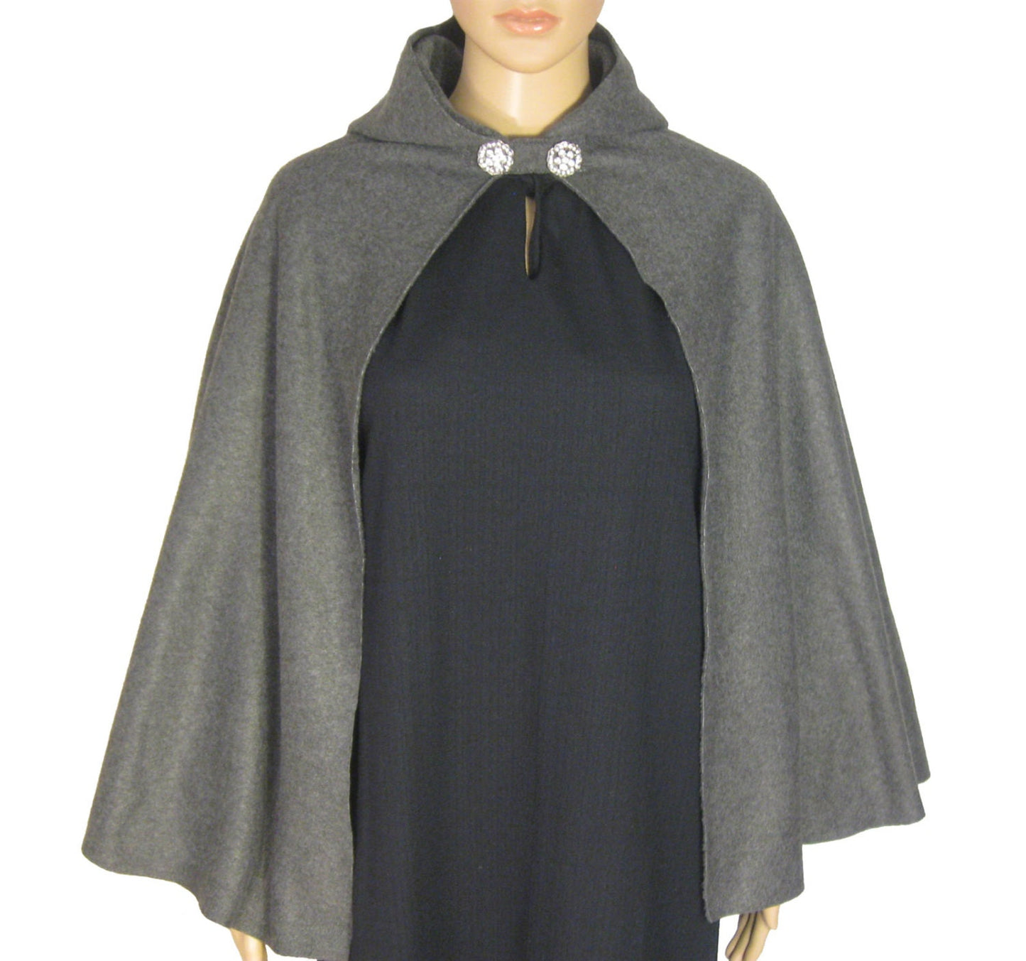 GRAY Hooded Cape Cloak, Hobbit Cloak, Archer Wizard Elven Cloak, Halloween Costume, Cosplay, Adult/Child/Toddler, LOTR LARP, Role Playing