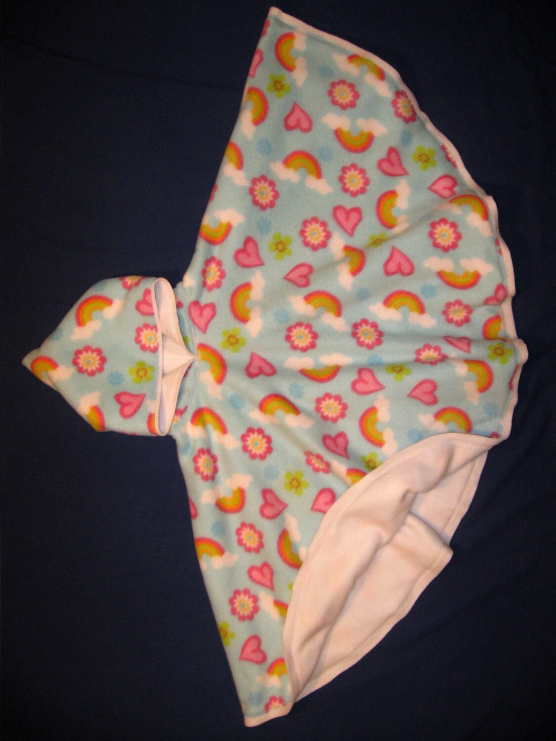 Baby Child CAR SEAT PONCHO Reversible Hooded Cape Cloak Blanket Carseat Handmade