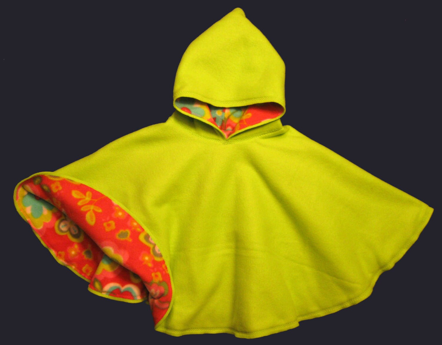 Ready to ship, FLEECE Car Seat Poncho, Reversible Hooded Kids Travel Poncho, Handmade Carseat Poncho Cape