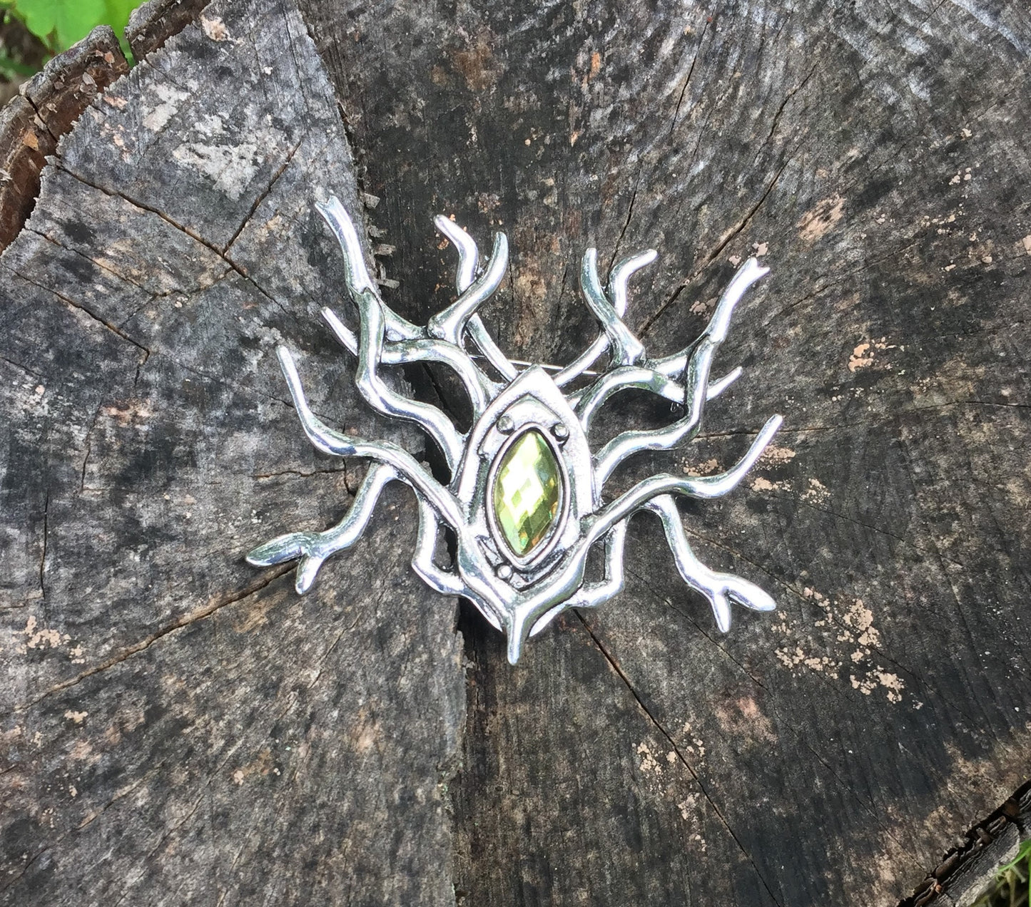 LOTR Woodland Elven King Thranduil Spider Antler Branch Silver Brooch Pin