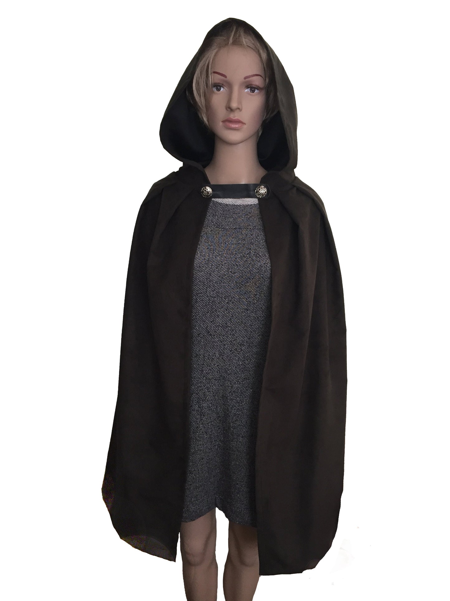 Hooded Cape Cloak, Medieval Cosplay, Hobbit Cloak, LARP LOTR Archer Elf, Adult Child Toddler, Color Clasp Options