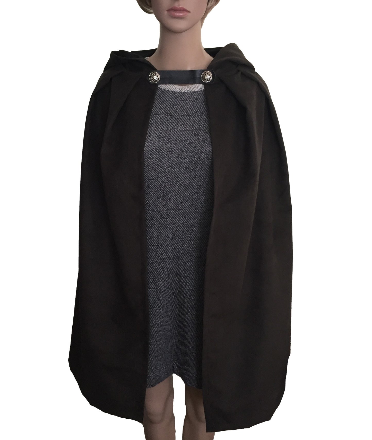 Hooded Cape Cloak, Medieval Cosplay, Hobbit Cloak, LARP LOTR Archer Elf, Adult Child Toddler, Color Clasp Options
