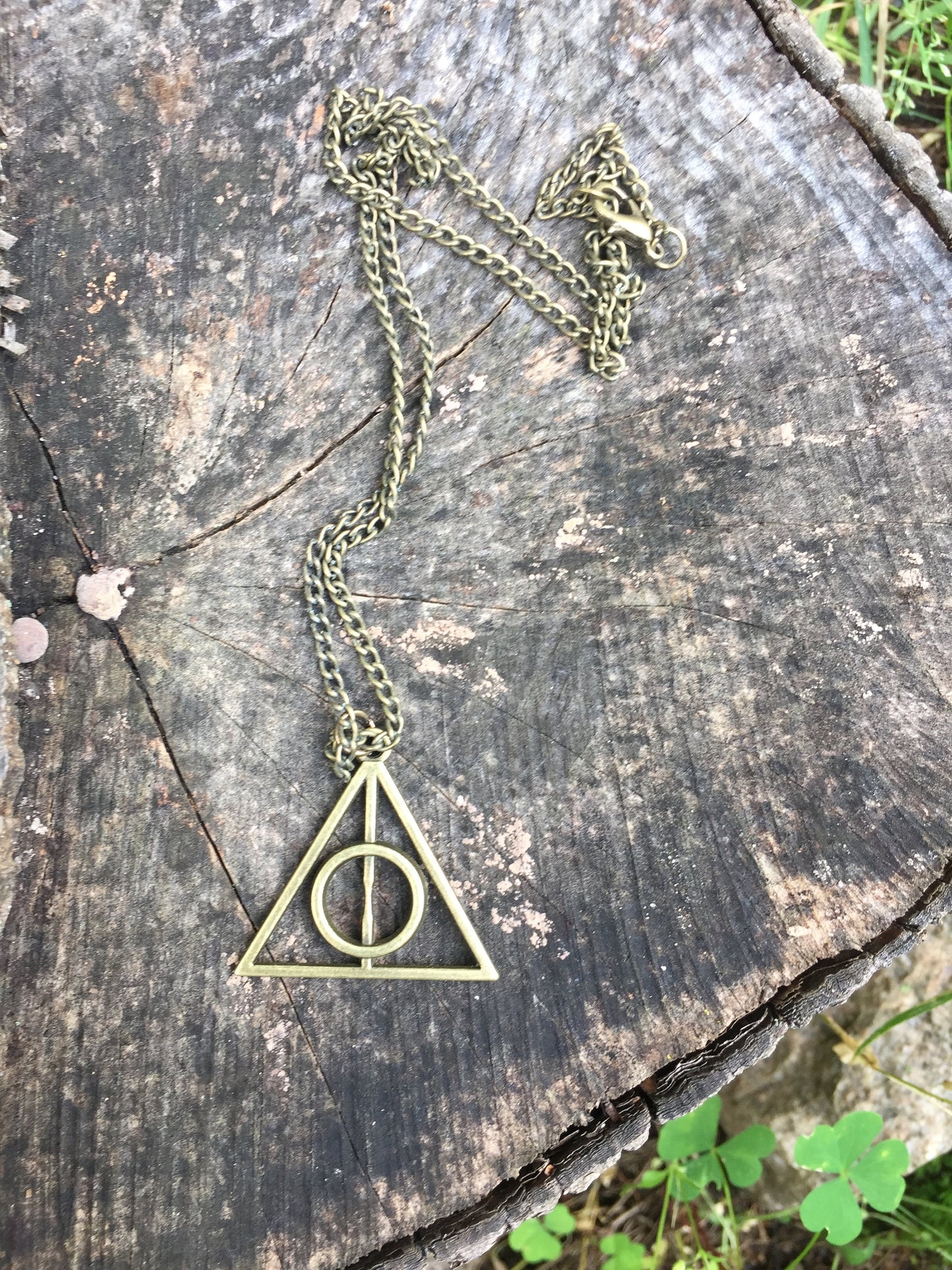 HP Inspired Wizard Cloak Stone Wand Silver Gold Bronze Necklace Pendant, Bookish Jewelry, Gifts for Readers