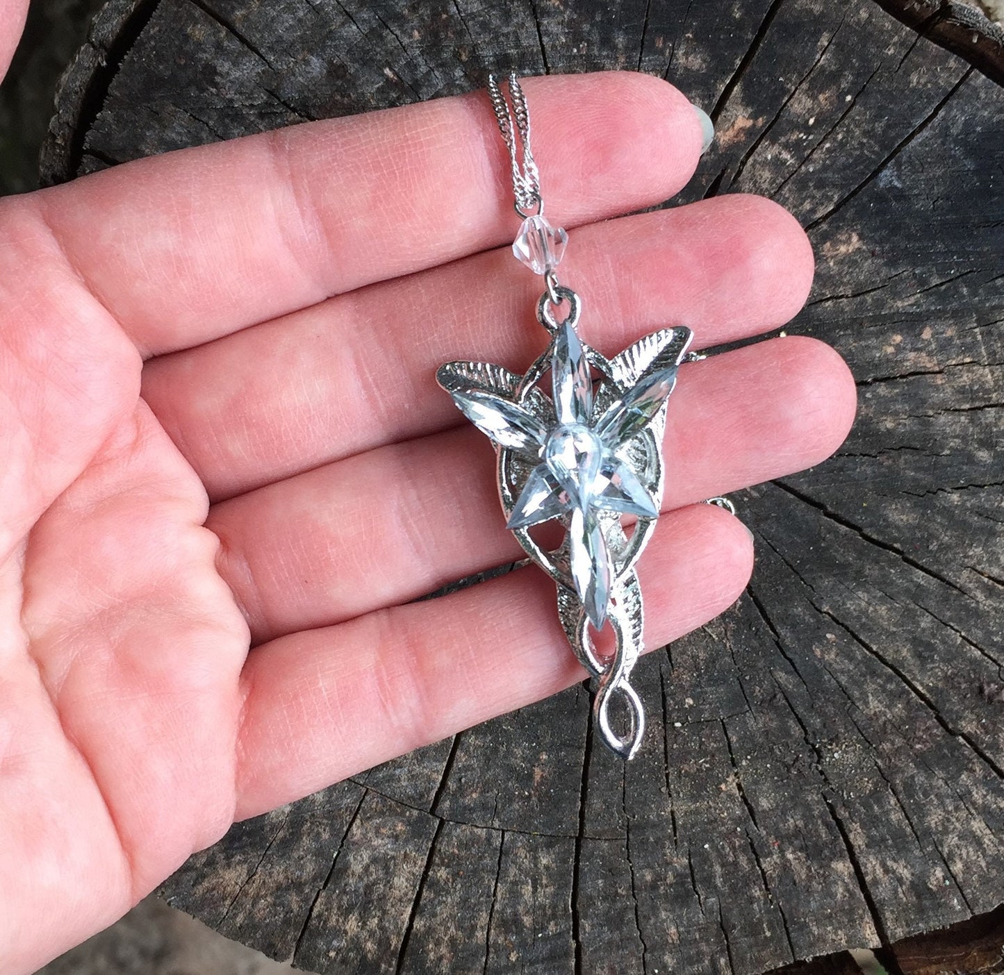 LOTR Arwen Elven Necklace Pendant, Gifts for Readers, Bookish Jewelry, Halloween Costume Jewelry