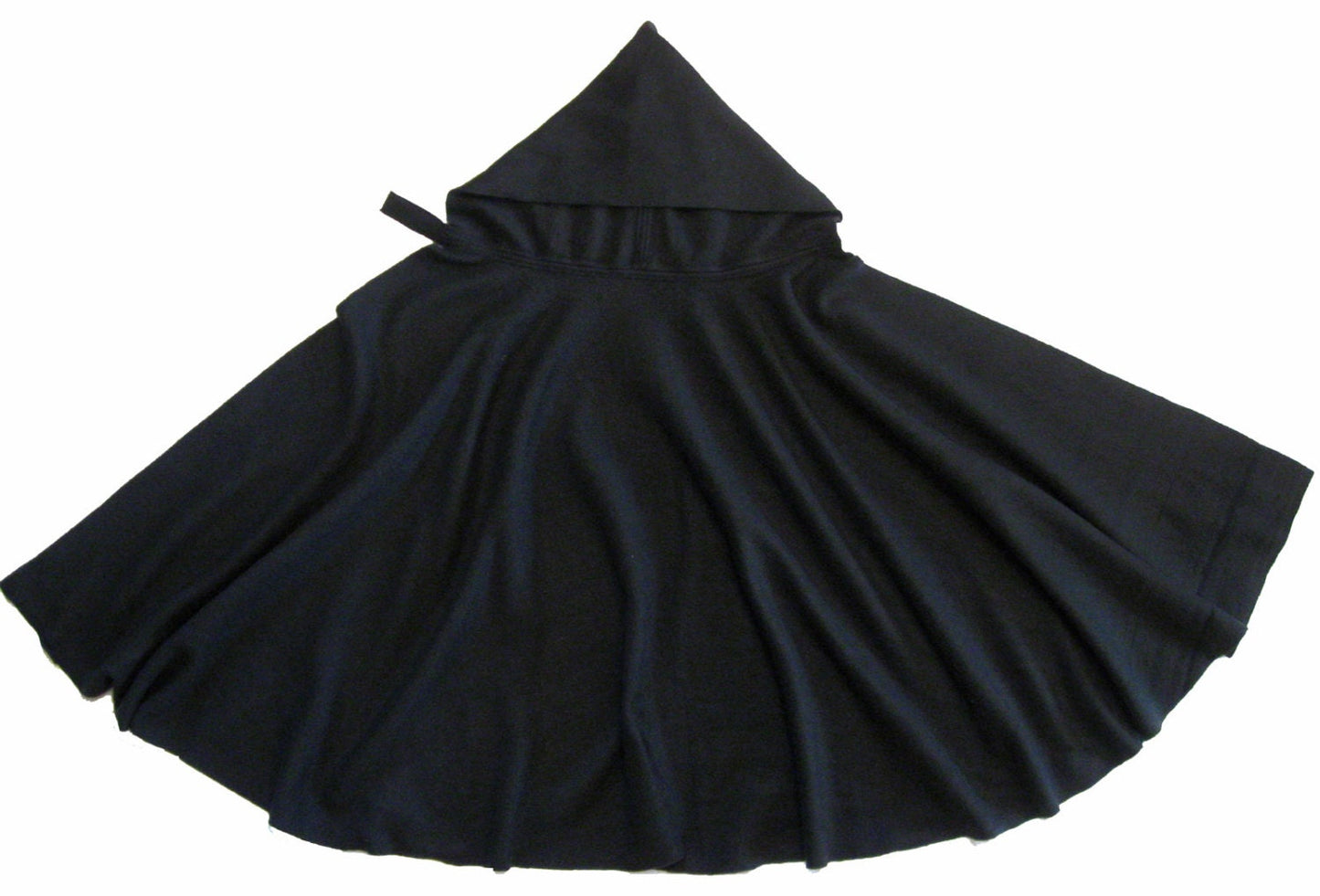 BLACK Hooded Cape Cloak, Halloween Costume, Adult Child Toddler Hood, Star Wars Hobbit LOTR Archer Wizard