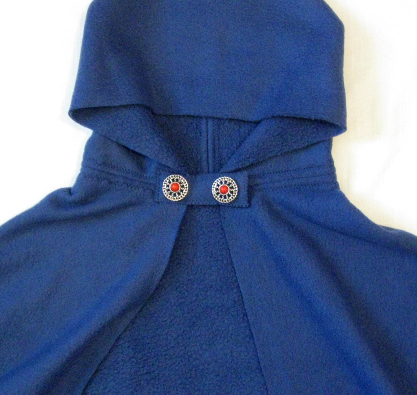 DARK BLUE Handmade Hooded Cape Cloak, Fleece Adult Child Toddler Halloween Costume, Medieval Cosplay Frozen Princess