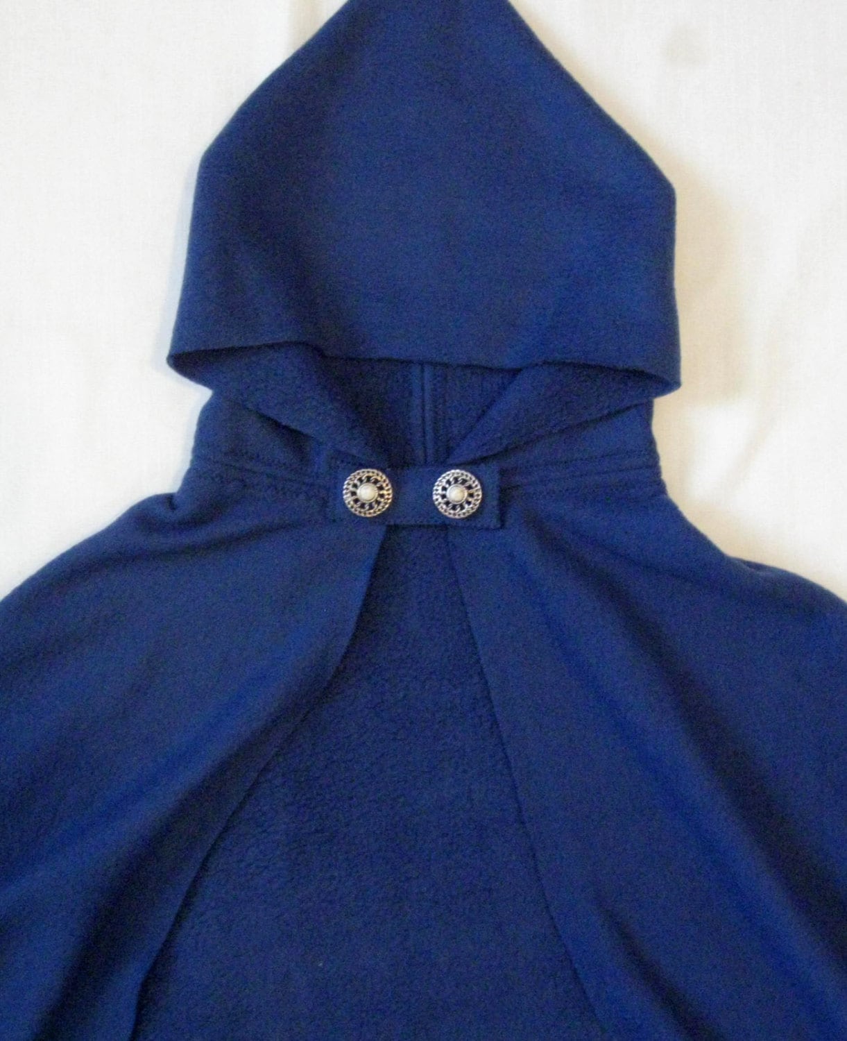 DARK BLUE Handmade Hooded Cape Cloak, Fleece Adult Child Toddler Halloween Costume, Medieval Cosplay Frozen Princess