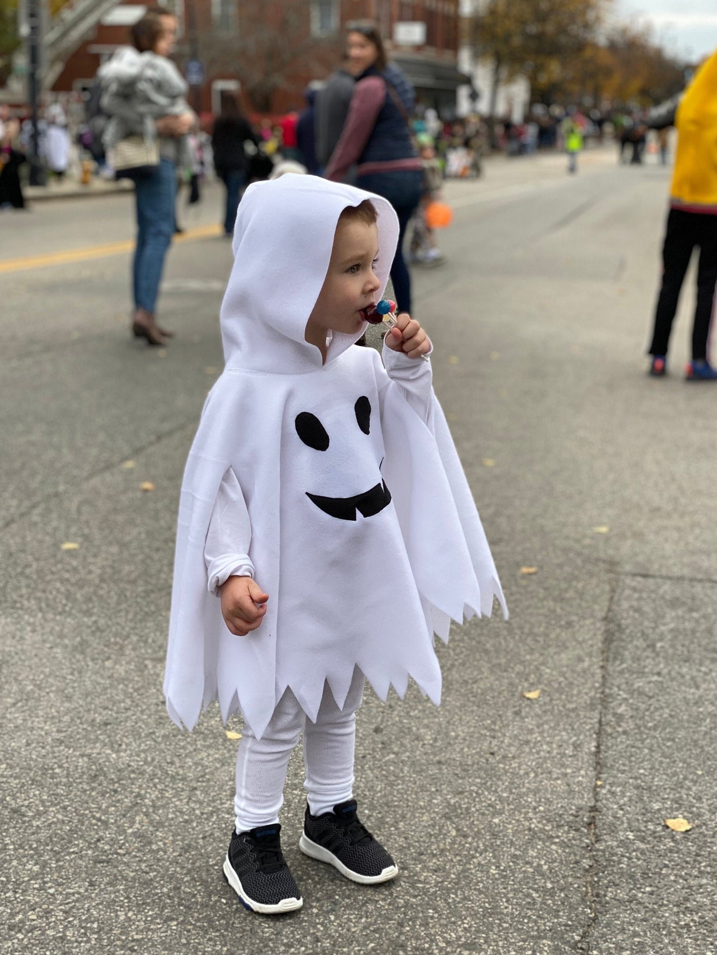 Ghost Hooded Cape Cloak Poncho, Child Toddler Adult Halloween Costume