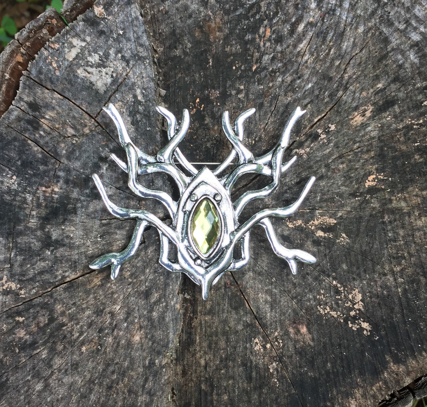 LOTR Woodland Elven King Thranduil Spider Antler Branch Silver Brooch Pin