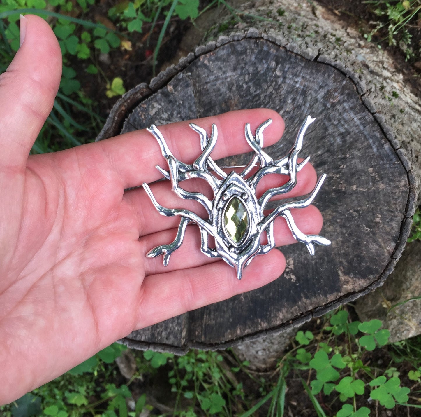 LOTR Woodland Elven King Thranduil Spider Antler Branch Silver Brooch Pin