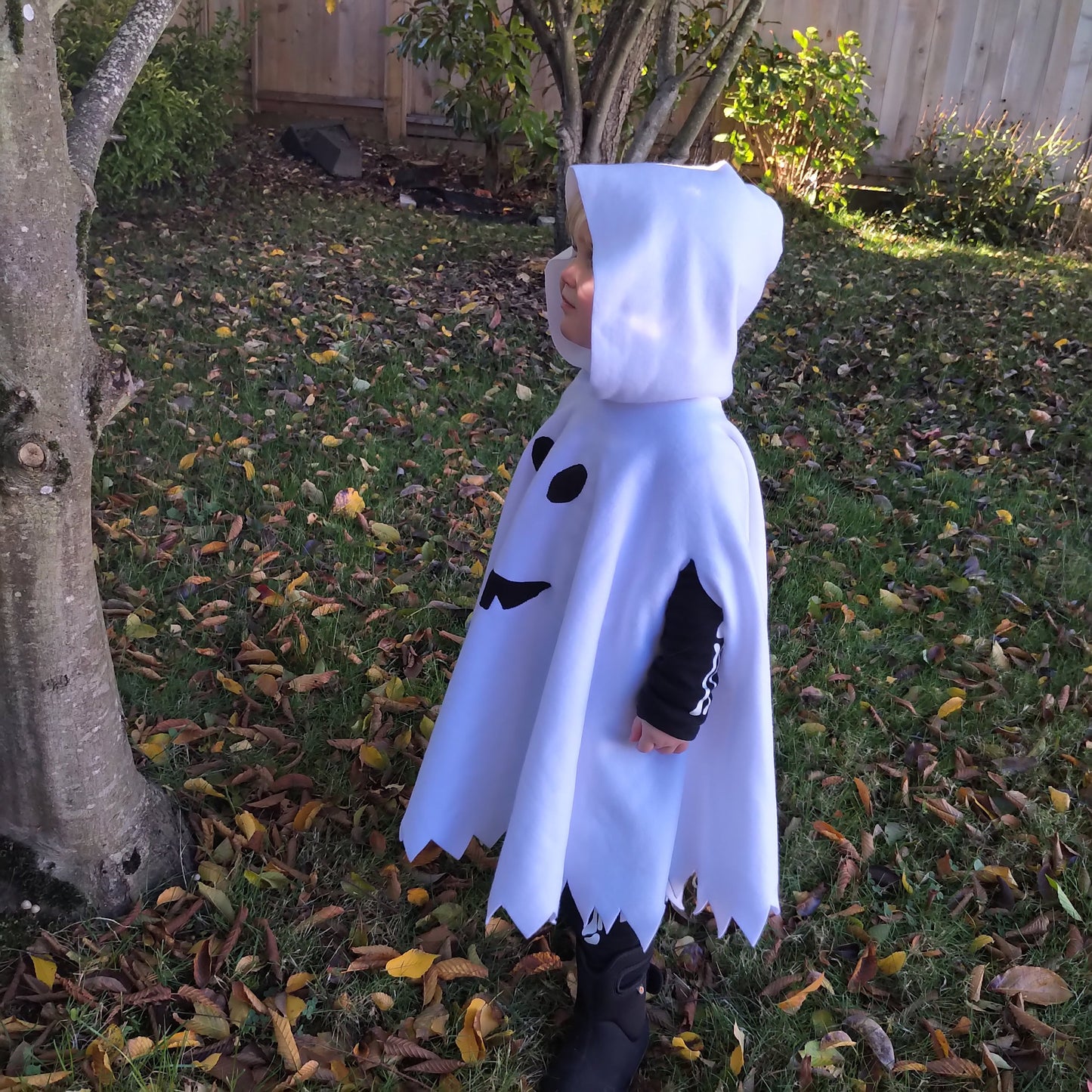 Ghost Hooded Cape Cloak Poncho, Child Toddler Adult Halloween Costume