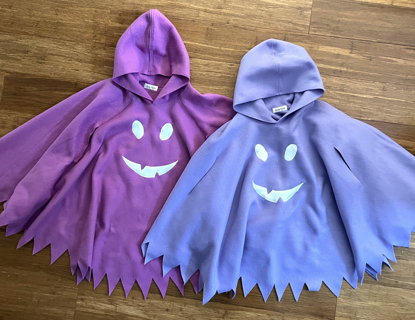 Ghost Hooded Cape Cloak Poncho, Halloween Costume, Child Toddler Adult White Black Any Color