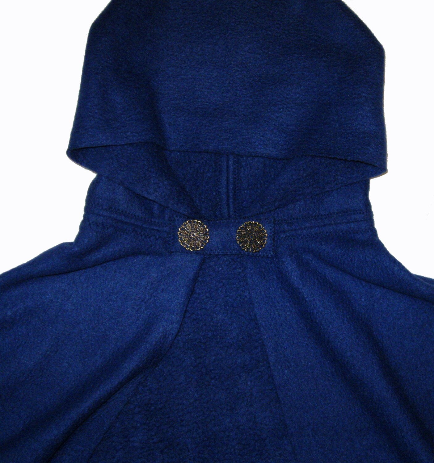 DARK BLUE Handmade Hooded Cape Cloak, Fleece Adult Child Toddler Halloween Costume, Medieval Cosplay Frozen Princess